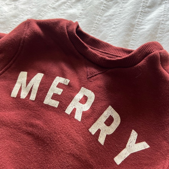 Little Co. Baby Merry Sweatshirt Burgundy Red - Picture 2 of 6